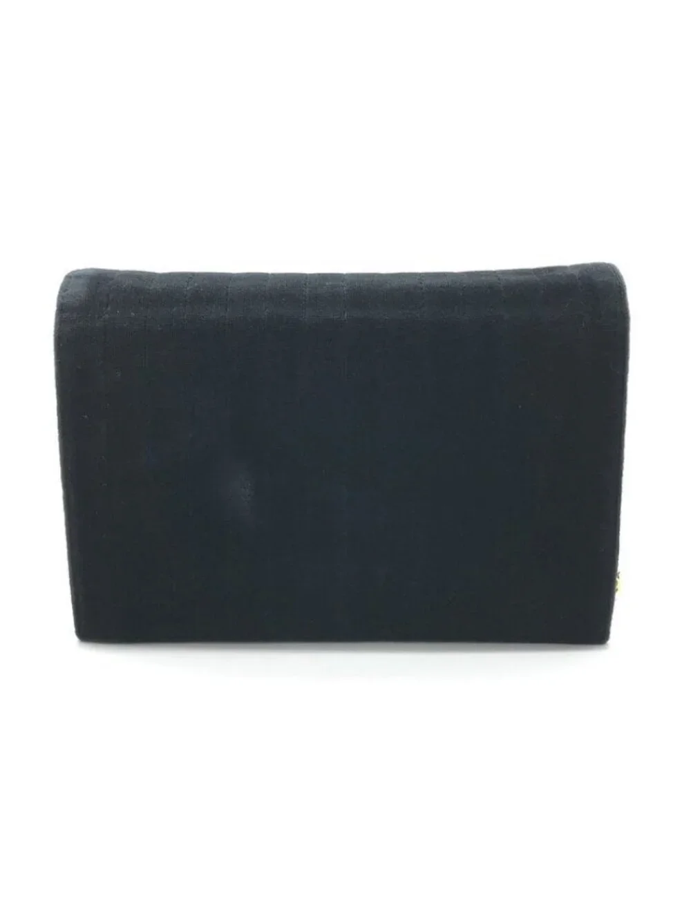 Chanel CC Logo Velour Velvet Mademoiselle Chain Shoulder Bag Black